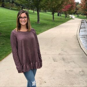 Plum peplum style long sleeve too